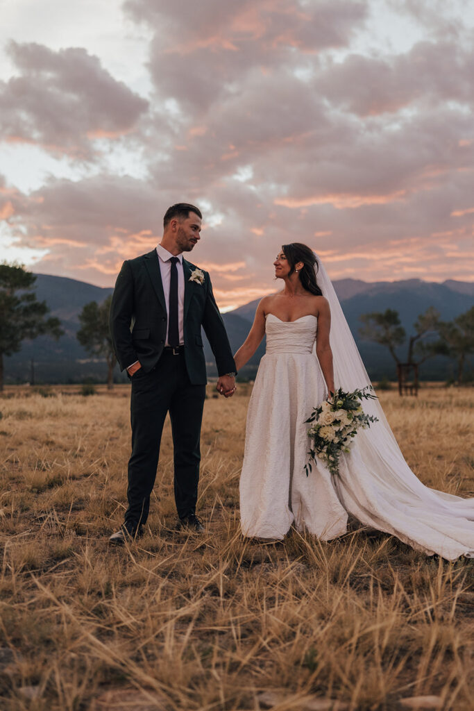 Sunset wedding photos at The Barn at Sunset Ranch