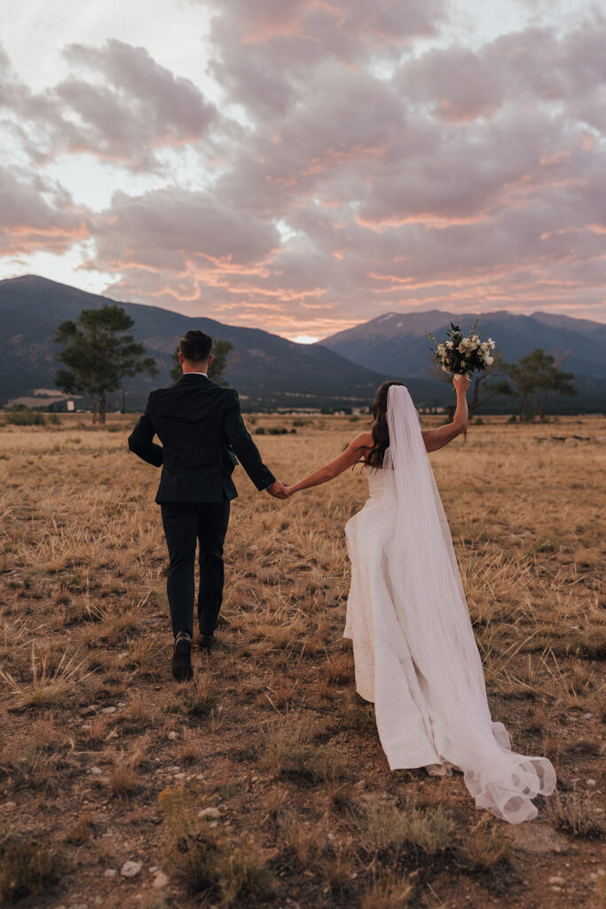 Sunset wedding photos at The Barn at Sunset Ranch