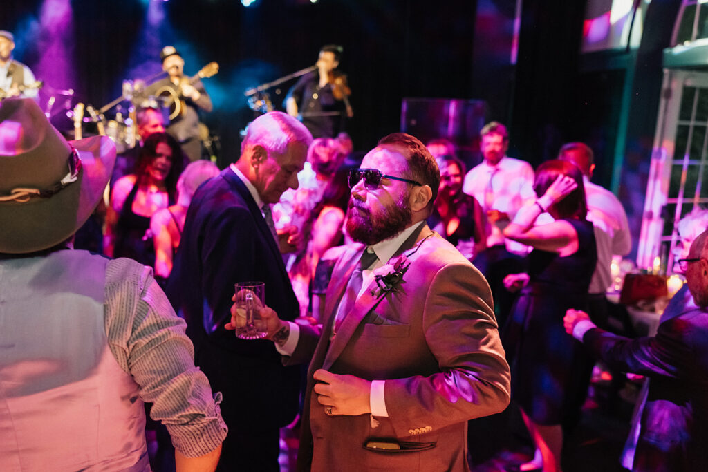 Wedding dance party during a reception at Surf Hotel