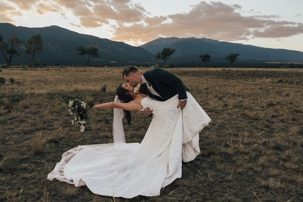 Sunset wedding photos at The Barn at Sunset Ranch