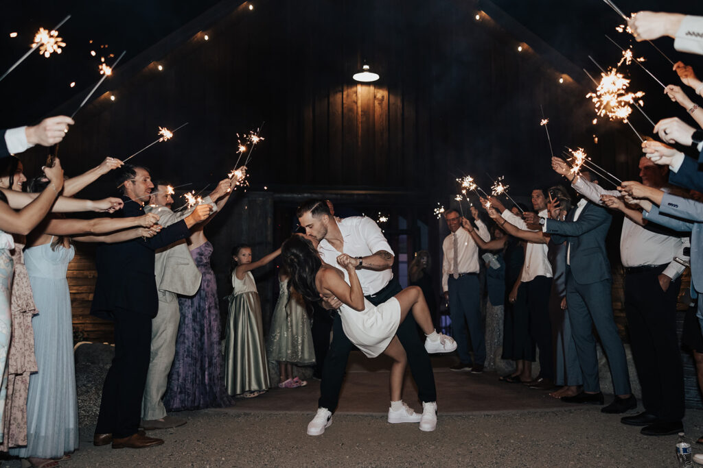 Sparkler wedding send-off