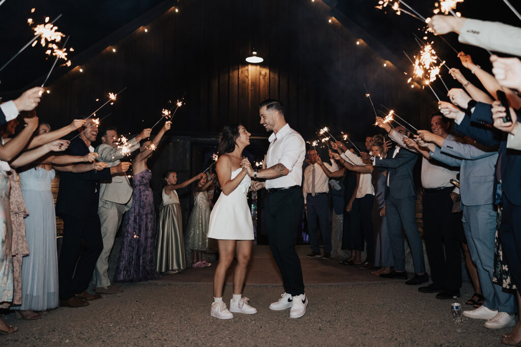 Sparkler wedding send-off
