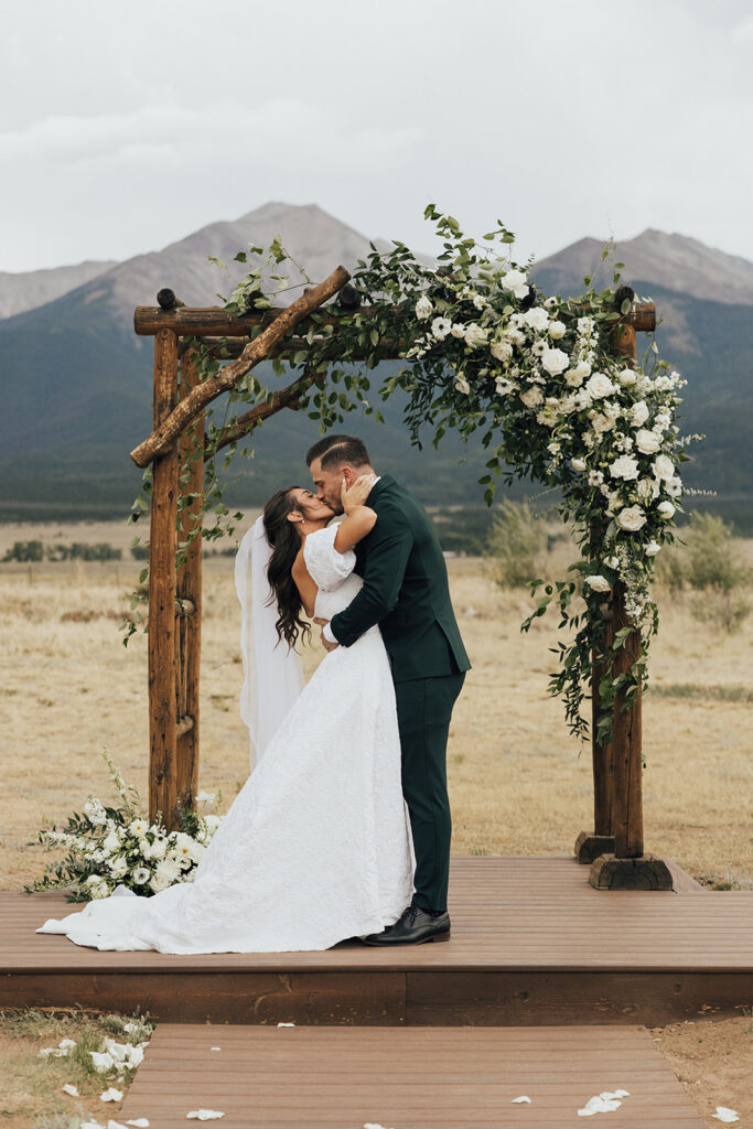 The Barn at Sunset Ranch wedding ceremony in Buena Vista, CO