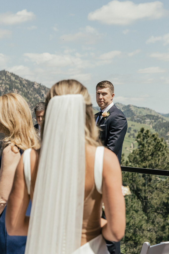 Flagstaff House wedding ceremony overlooking Boulder, Colorado