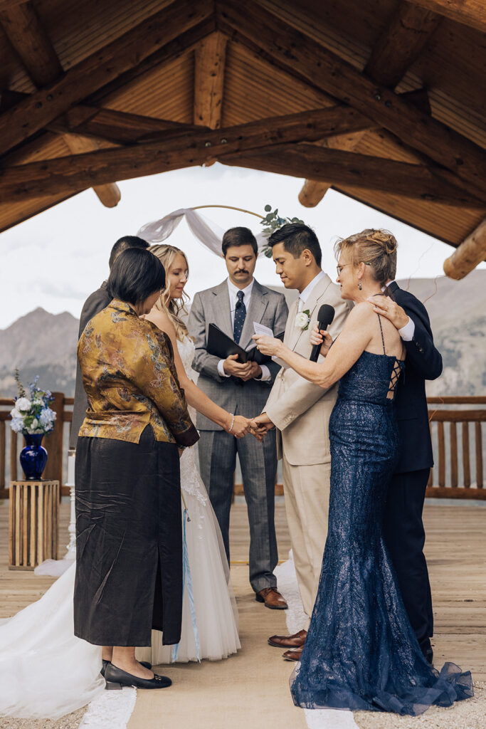 Copper Mountain wedding ceremony at Aerie in Colorado