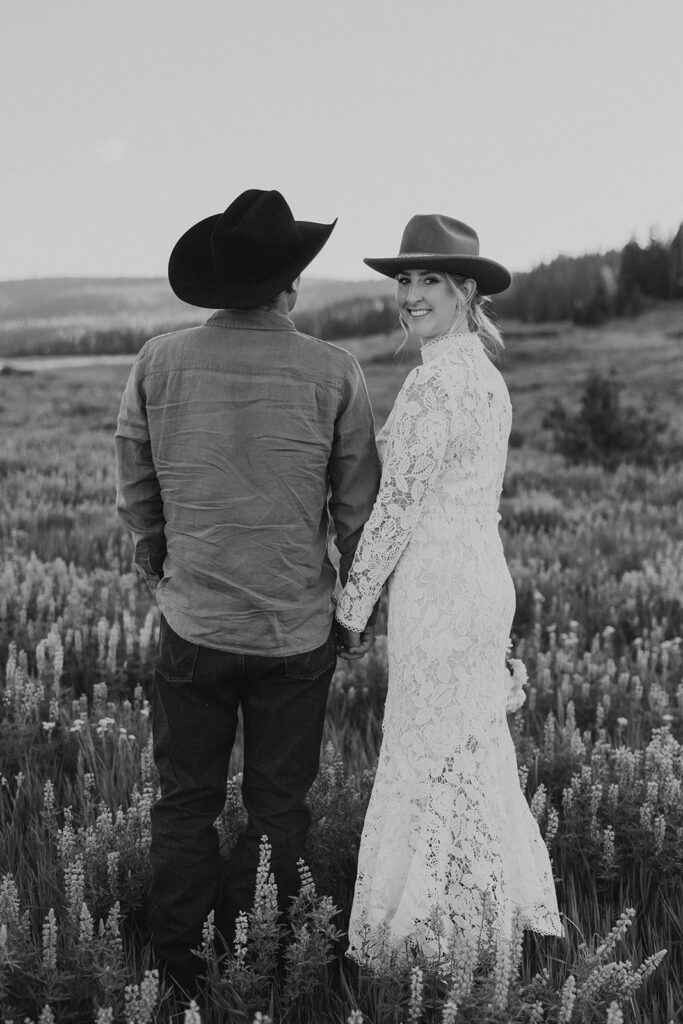 Colorado wildflower elopement portraits in Steamboat Springs