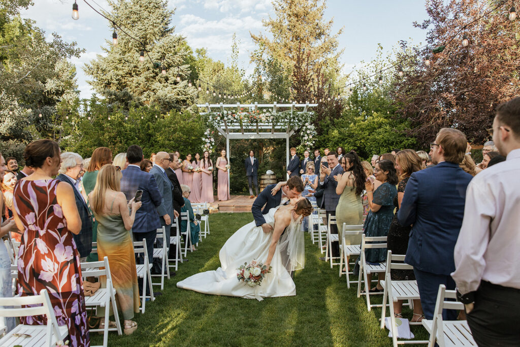 Wedding ceremony at Church Ranch Event Center in Colorado
