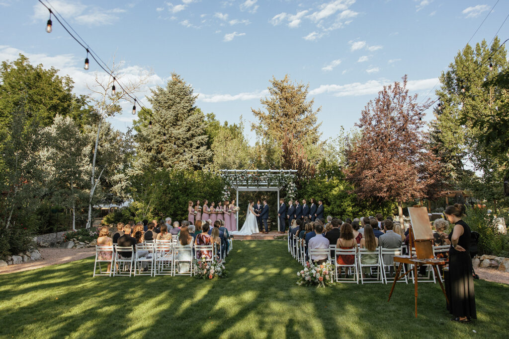 Wedding ceremony at Church Ranch Event Center in Colorado