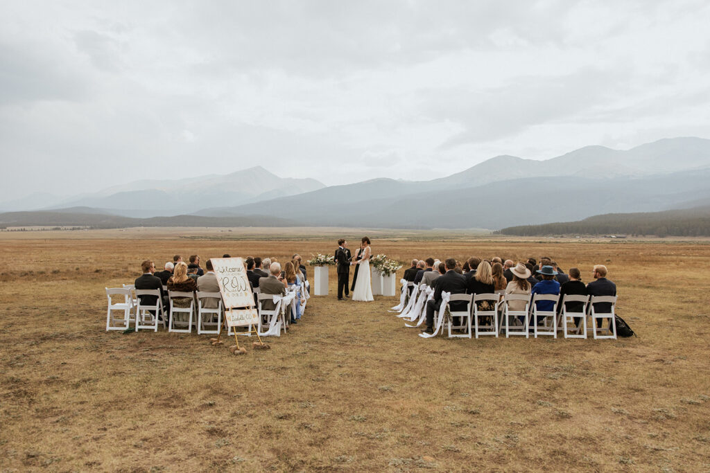 Leadville, Colorado wedding ceremony outdoors at FREIGHT