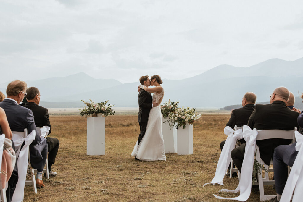 Leadville, Colorado wedding ceremony outdoors at FREIGHT