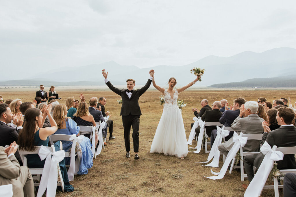Leadville, Colorado wedding ceremony outdoors at FREIGHT