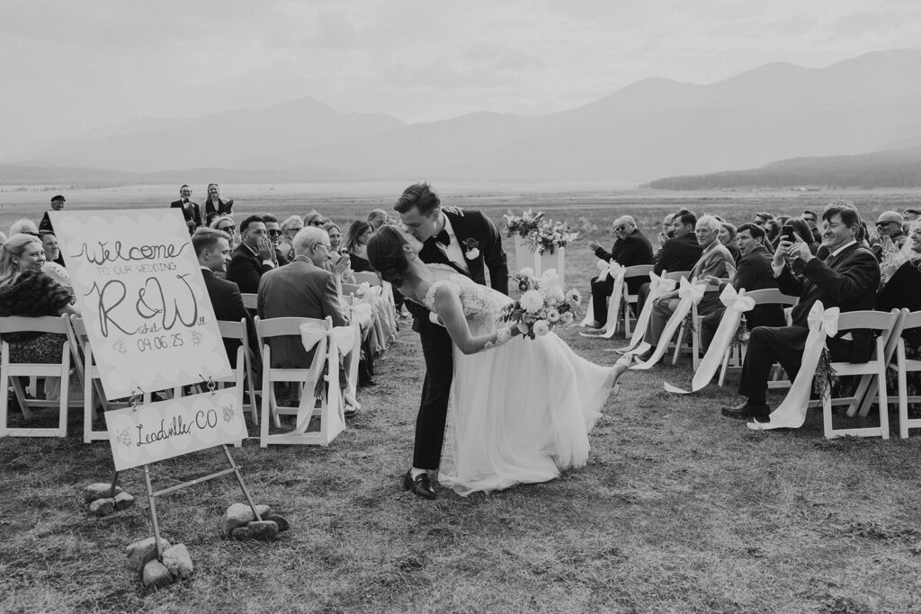 Leadville, Colorado wedding ceremony outdoors at FREIGHT