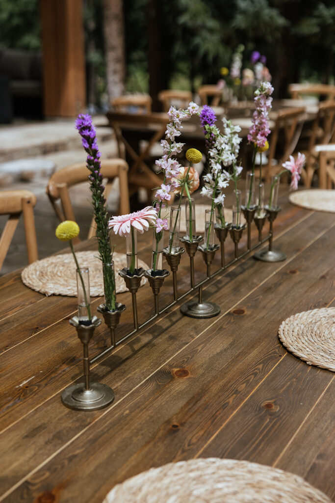 Wildflower wedding table centerpieces
